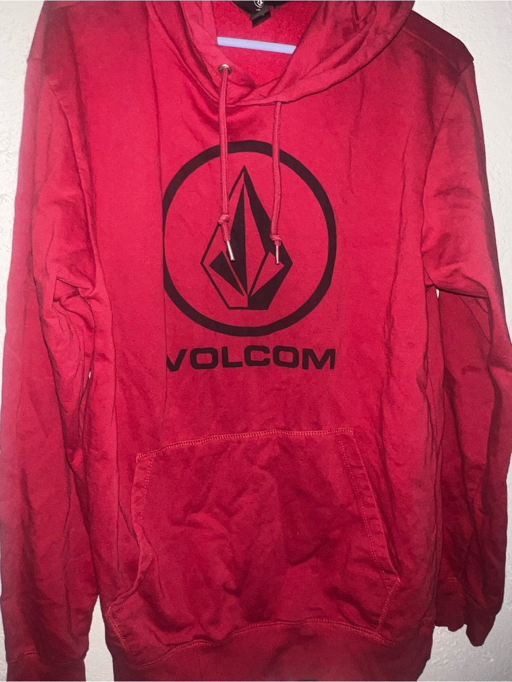 Volcom Red Pullover Hoodie with Black Logo